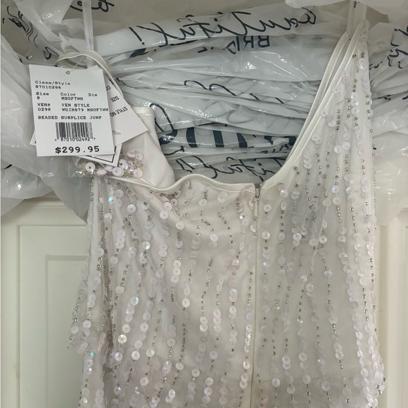 Davids Bridal Studio Sequin Spaghetti Strap Blouson Jumpsuit - Picture 7 of 8